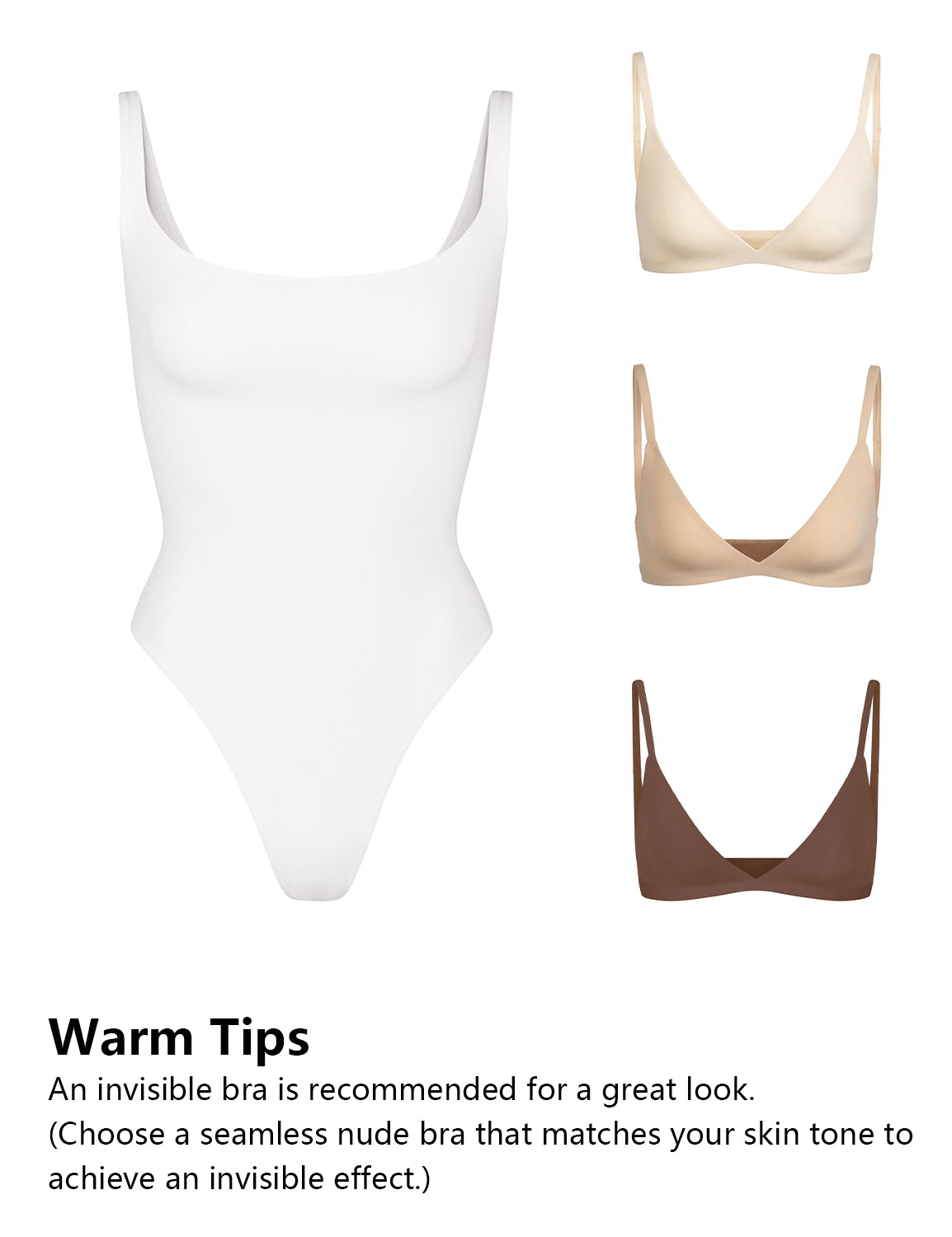 HeyNuts Women's Double Layer Square Neck Sleeveless Thong Bodysuit, Ultra Soft Backless Causal Tank Tops