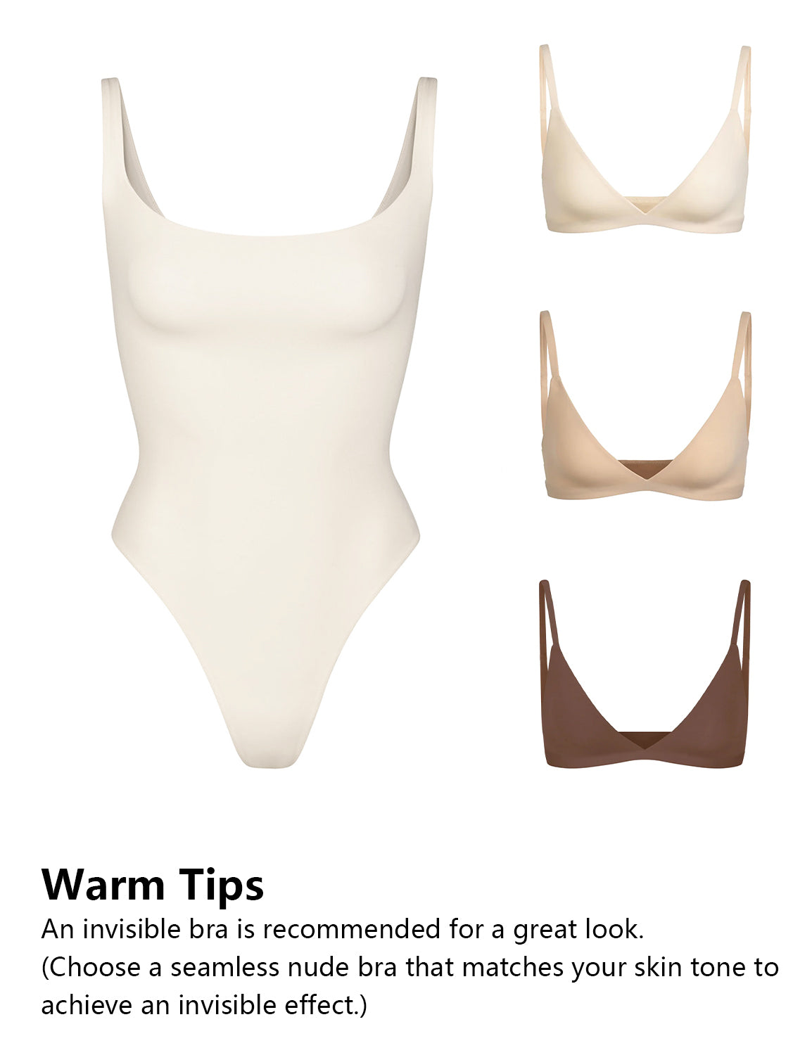 HeyNuts Women's Double Layer Square Neck Sleeveless Thong Bodysuit, Ultra Soft Backless Causal Tank Tops