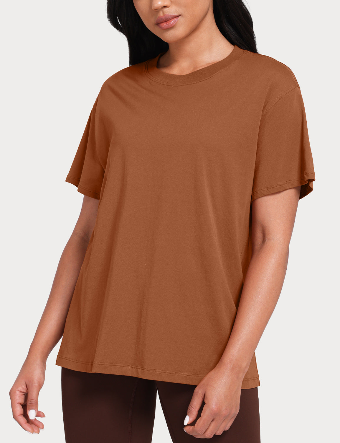 pima crew neck short sleeve shirts Caramel