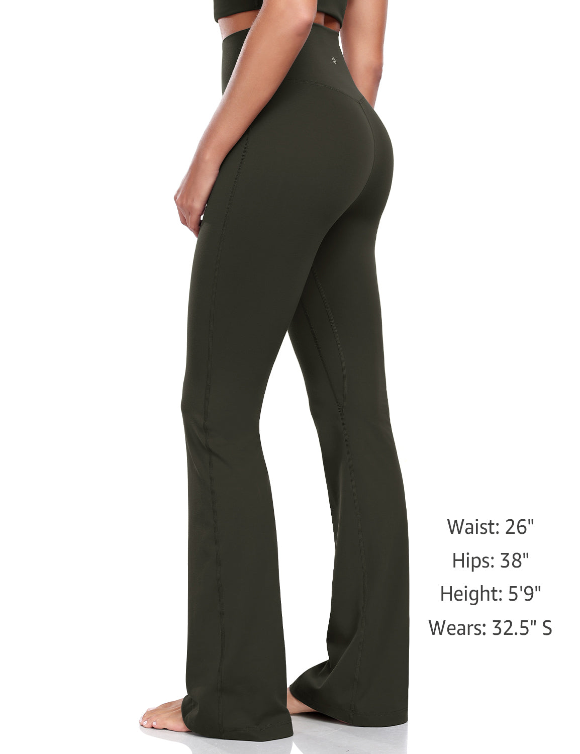 Harmony Flare Leggings 32.5 Dark Olive