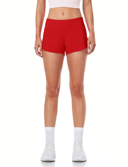 HeyNuts Athletic Shorts for Women, Low Waisted Workout Gym Running Shorts with Liner 2.5"