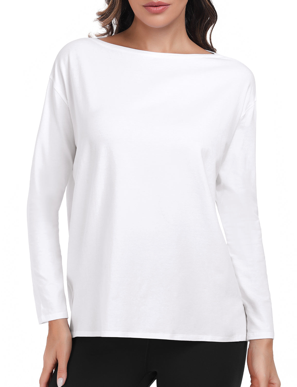 pima boat neck long sleeve shirts
