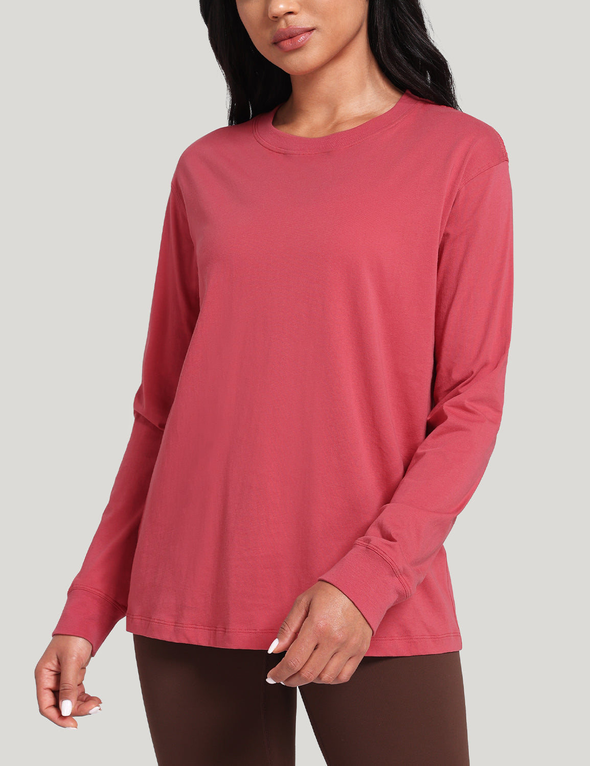 pima crew neck long sleeve shirts