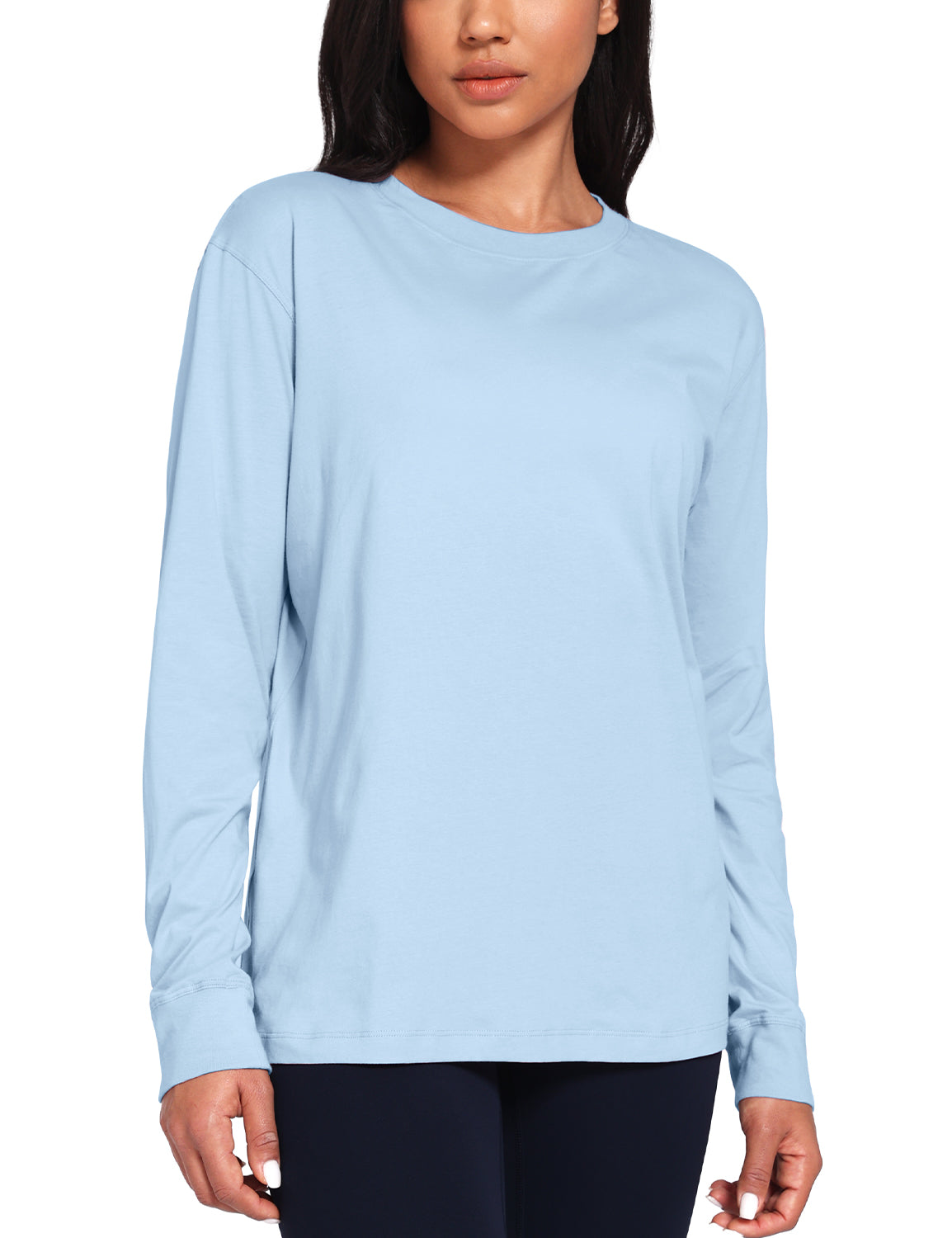 pima crew neck long sleeve shirts