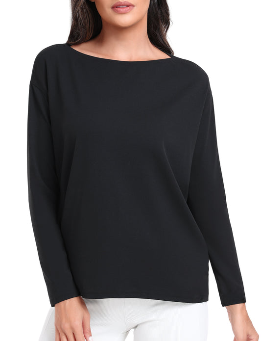 boat neck short long sleeve shirts