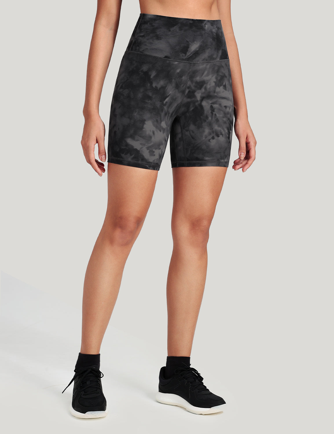 workout pro 6inch biker shorts Diamond Dye Coal Black