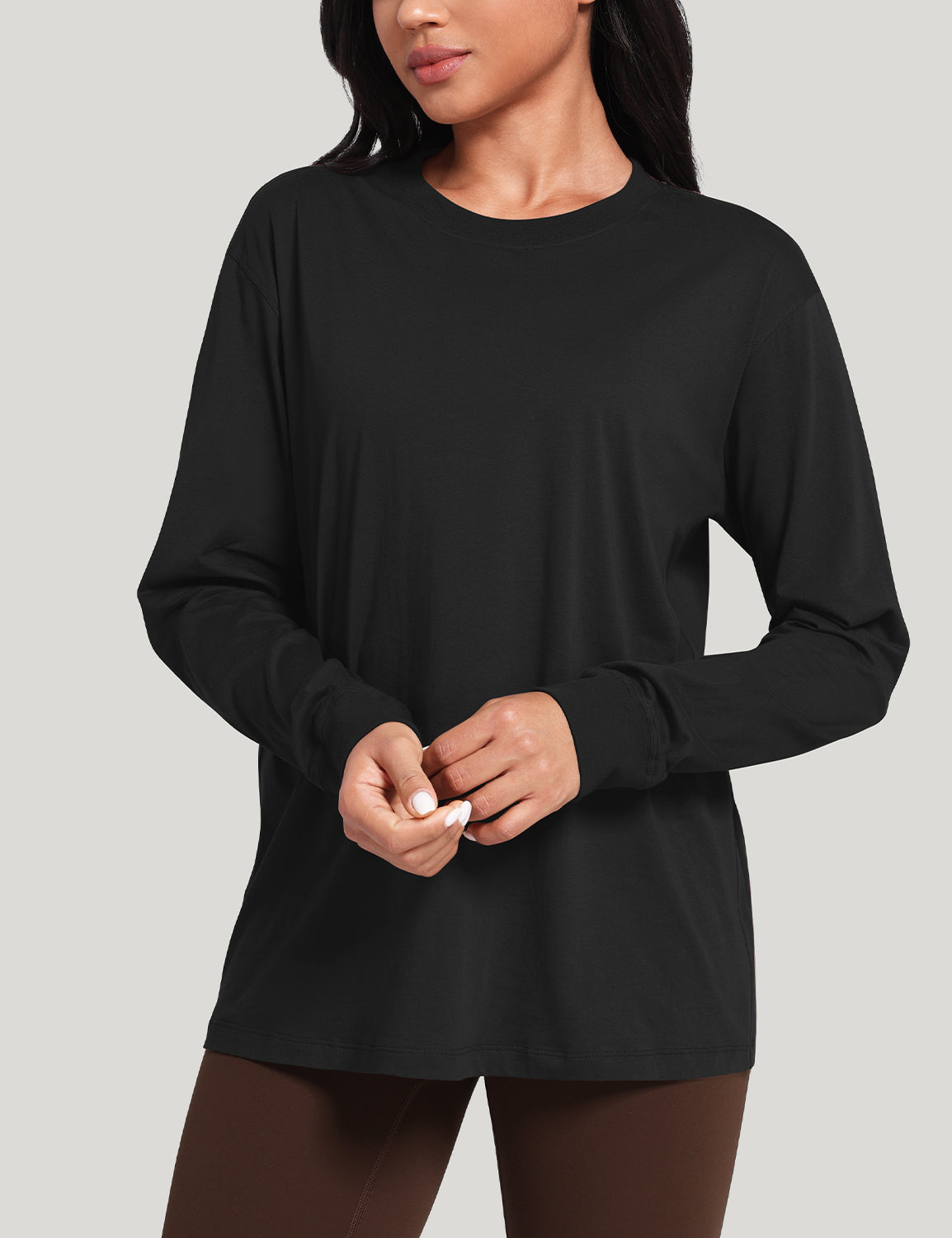 pima crew neck long sleeve shirts