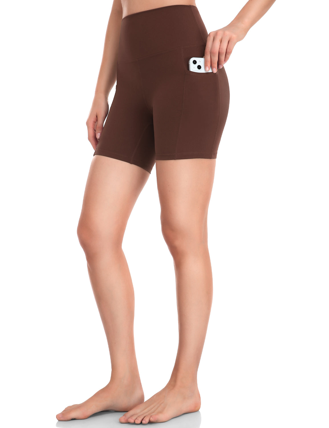 HeyNuts Workout Pro Biker Shorts with Side Pockets for Women, High Waisted Compression Yoga Shorts 6''