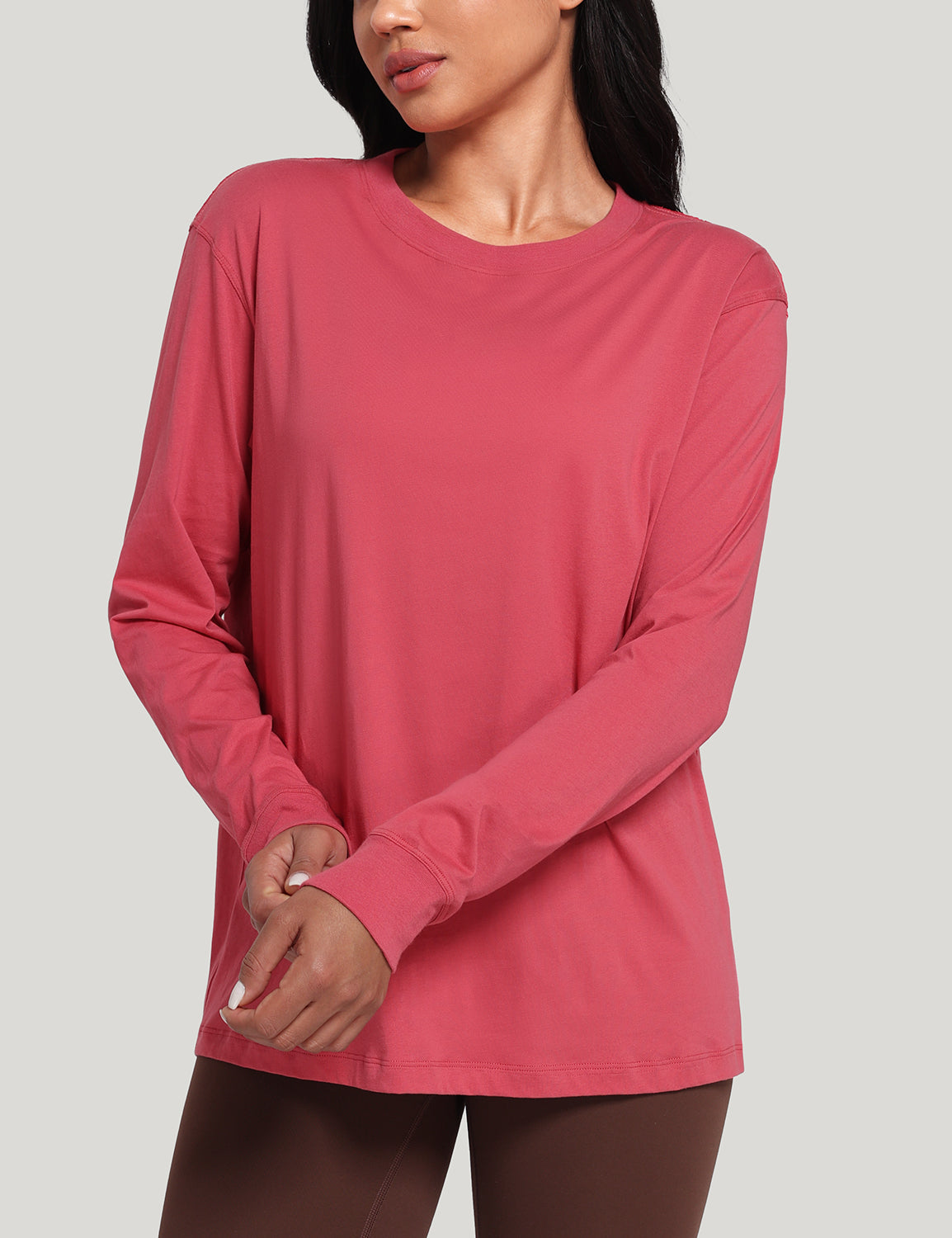 pima crew neck long sleeve shirts