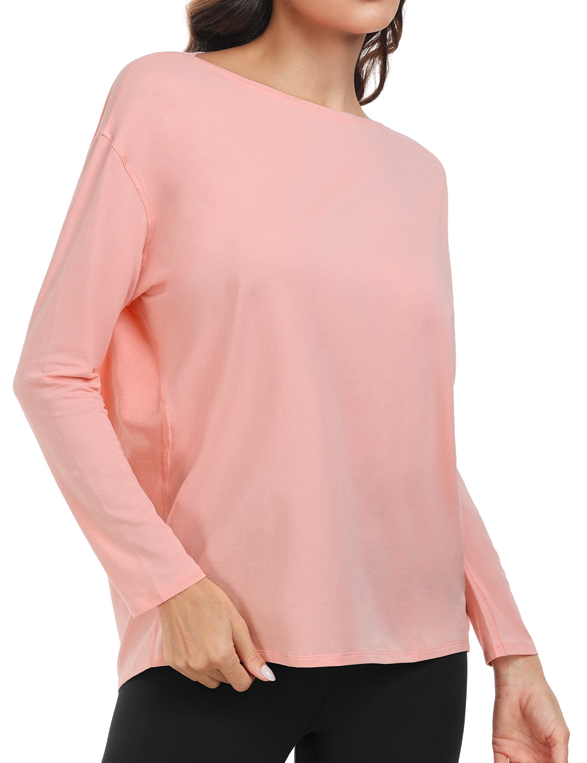 pima boat neck long sleeve shirts
