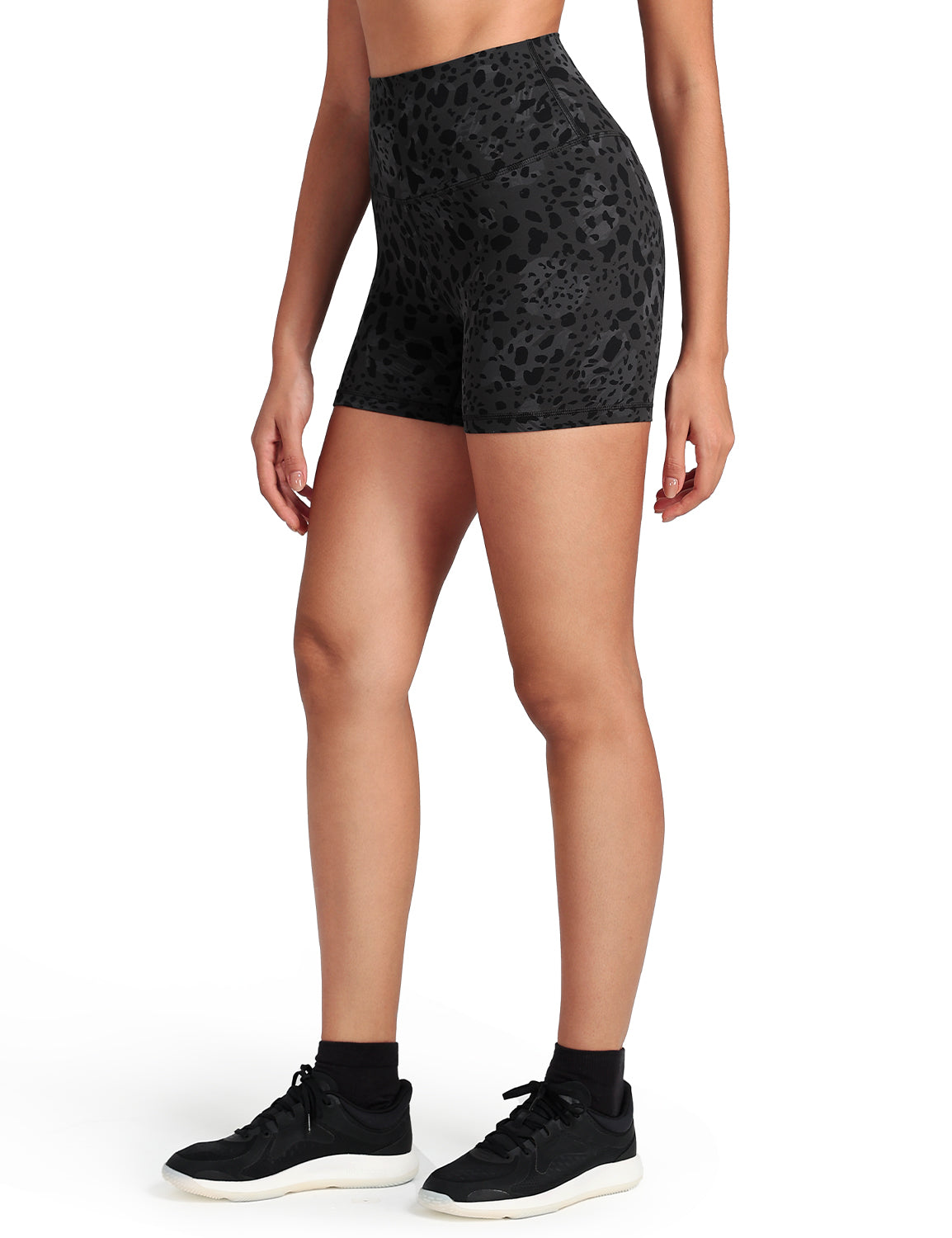 workout pro 4inch biker shorts Black Cheetah