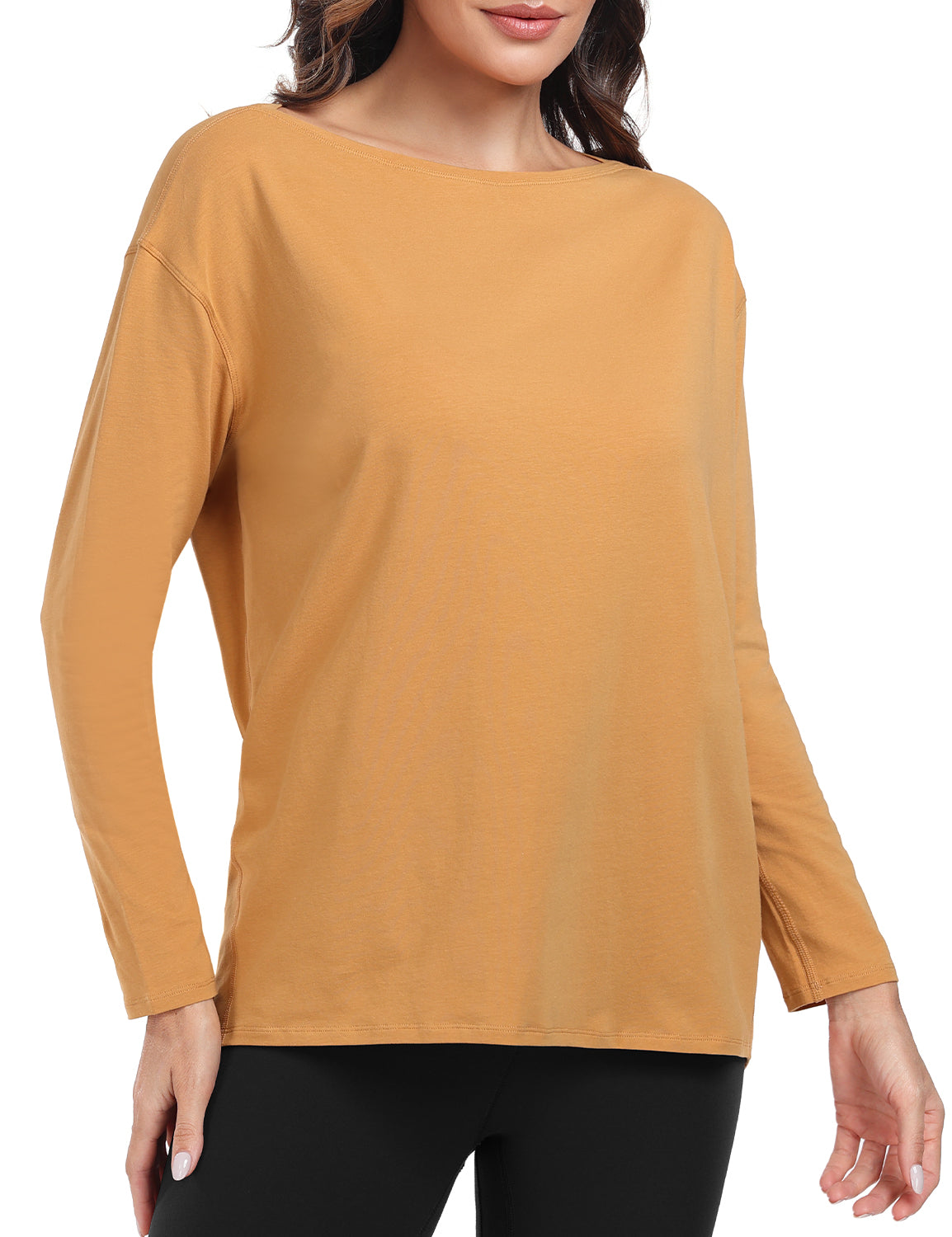 pima boat neck long sleeve shirts
