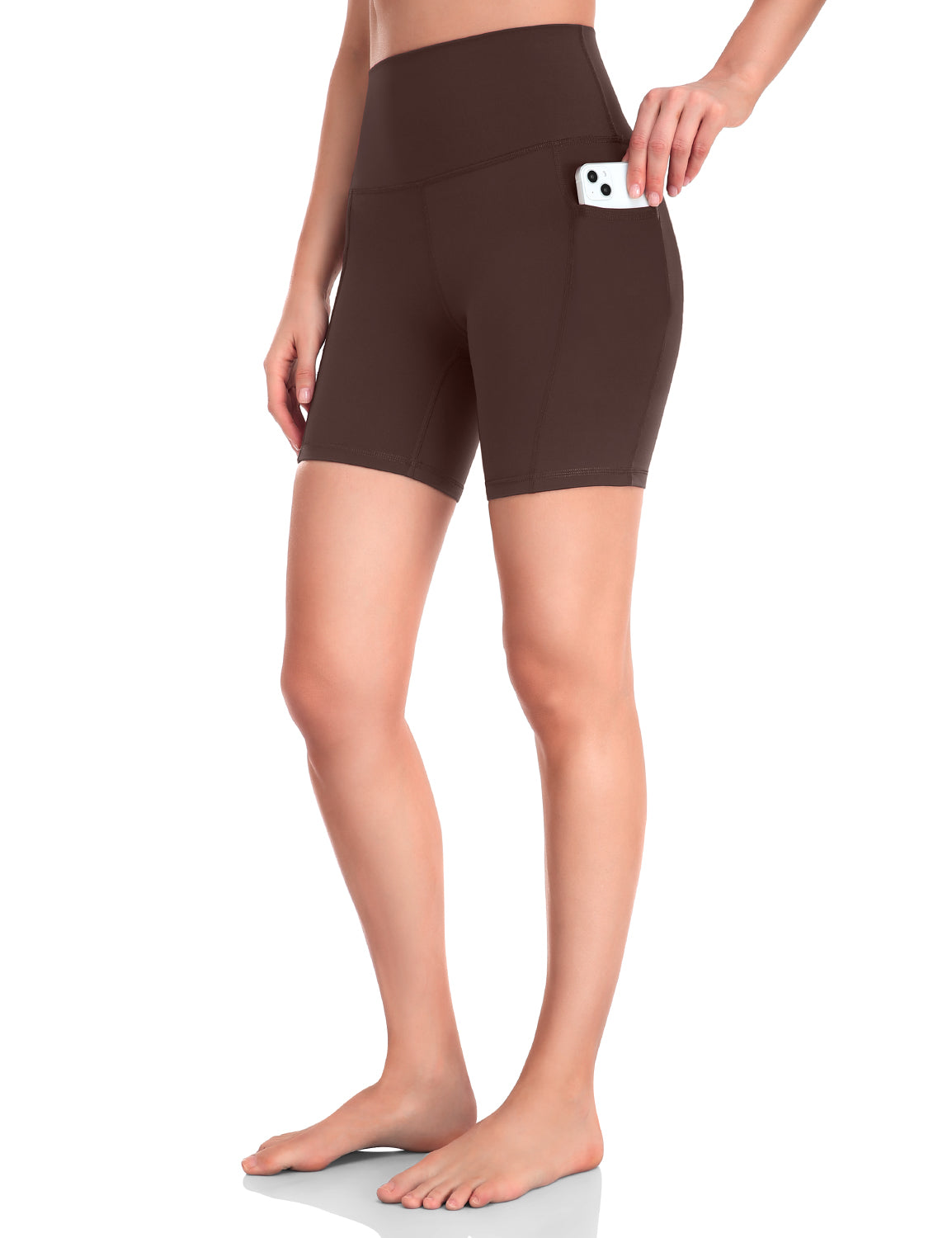 HeyNuts Workout Pro Biker Shorts with Side Pockets for Women, High Waisted Compression Yoga Shorts 6''
