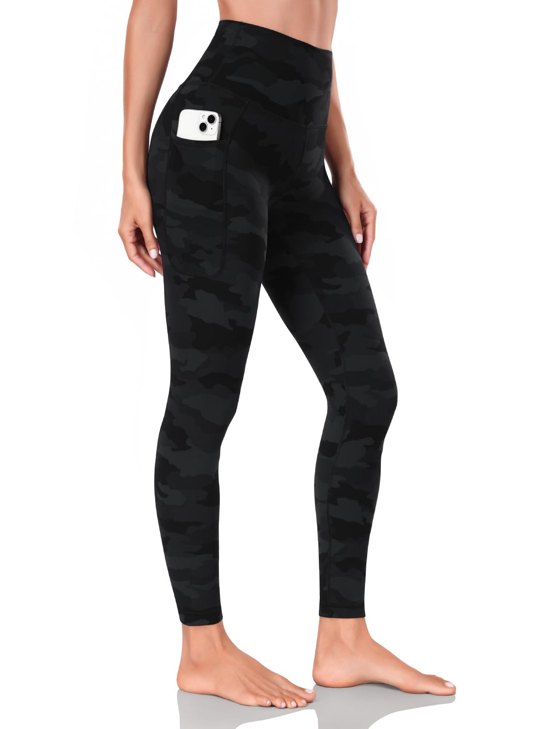 HeyNuts Yoga Pro 7/8 Leggings with Side Pockets for Women, High Waisted Tummy Control Compression Pants 25''
