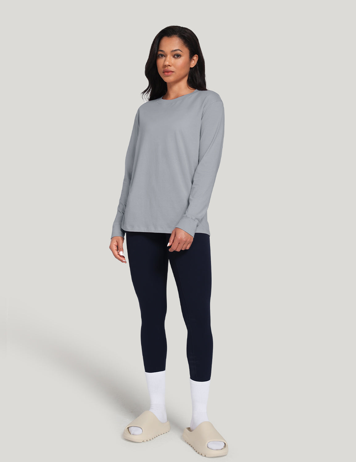 pima crew neck long sleeve shirts