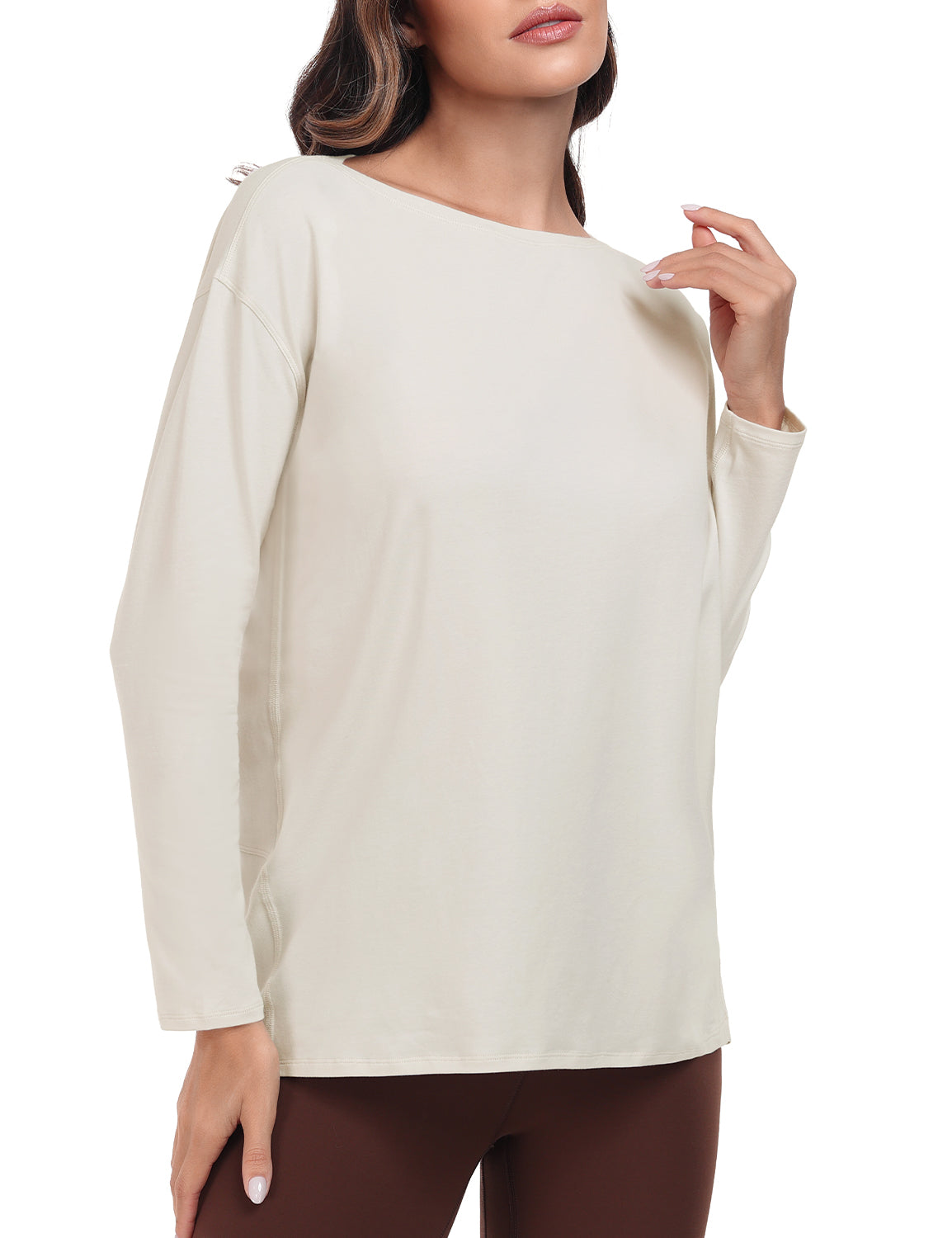 pima boat neck long sleeve shirts