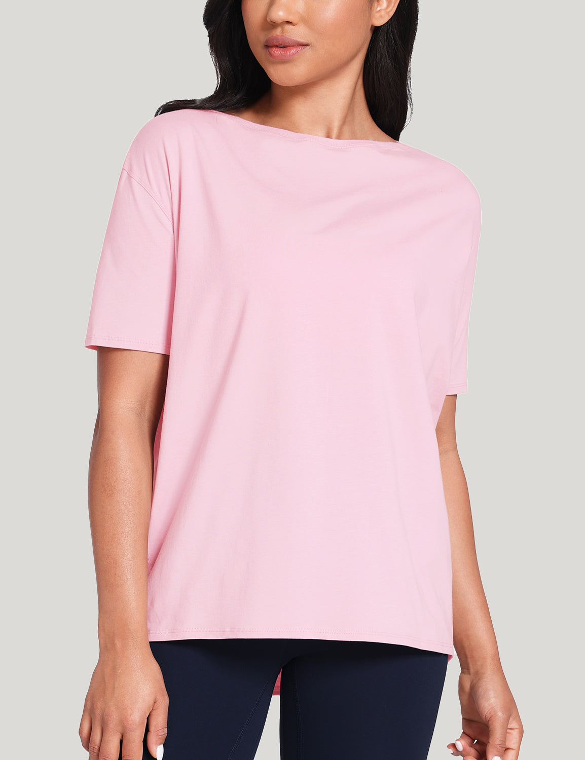 pima boat neck short sleeve shirts Peony Pink