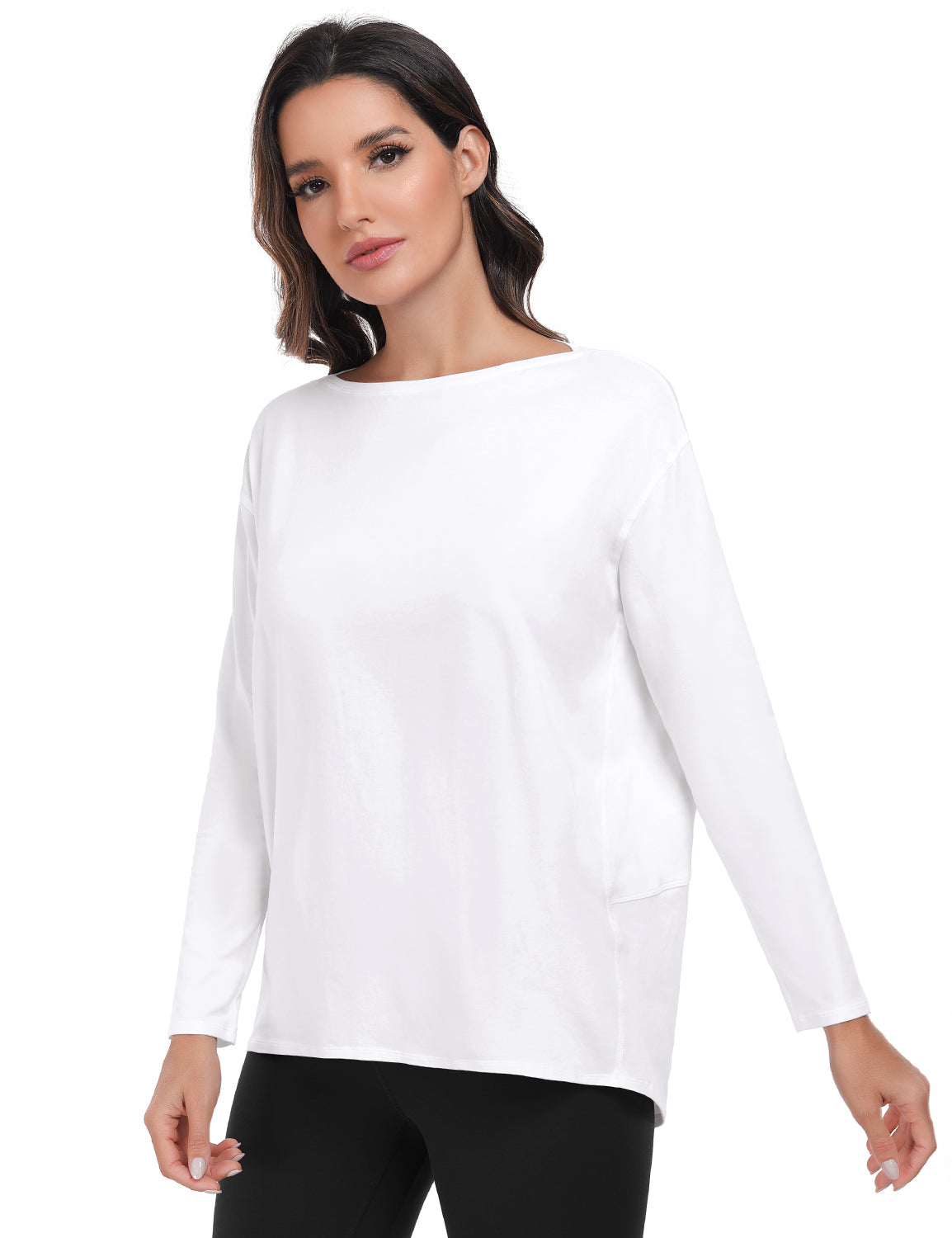 pima boat neck long sleeve shirts