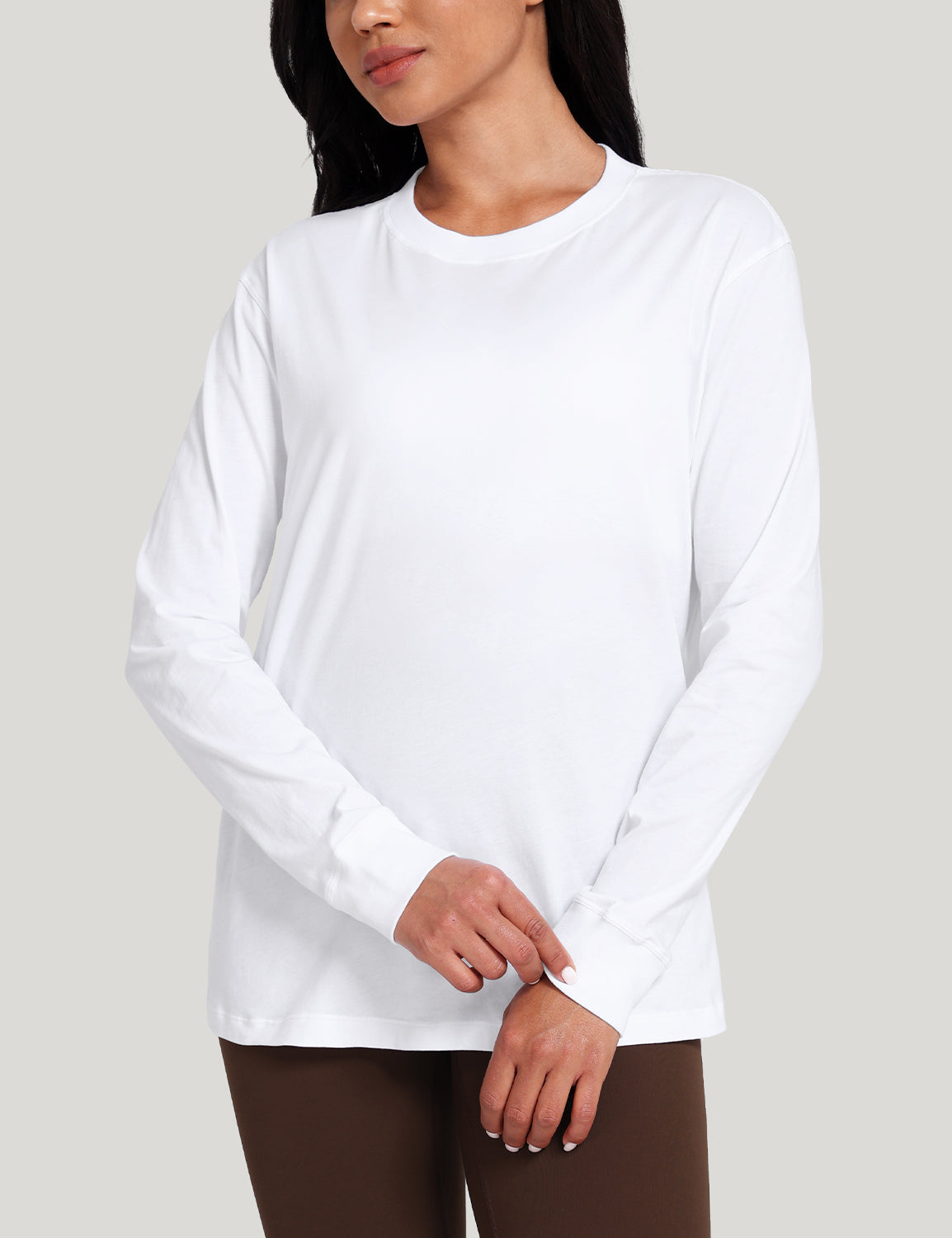 pima crew neck long sleeve shirts