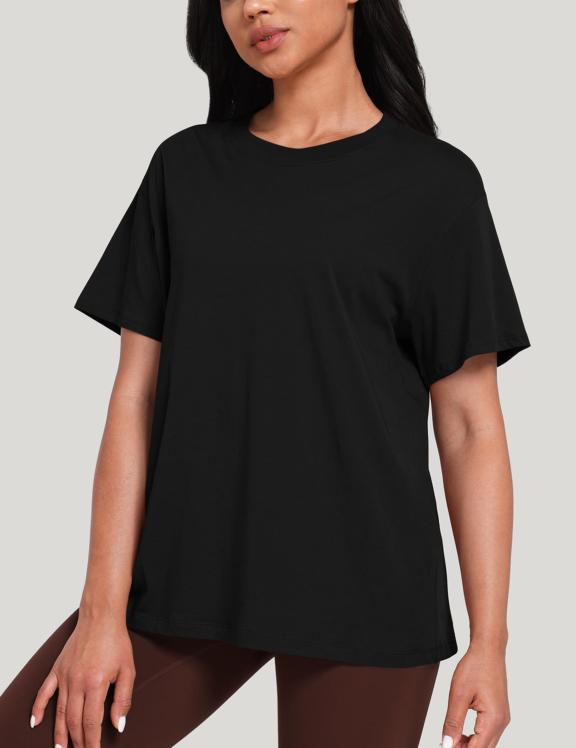 pima crew neck short sleeve shirts Black