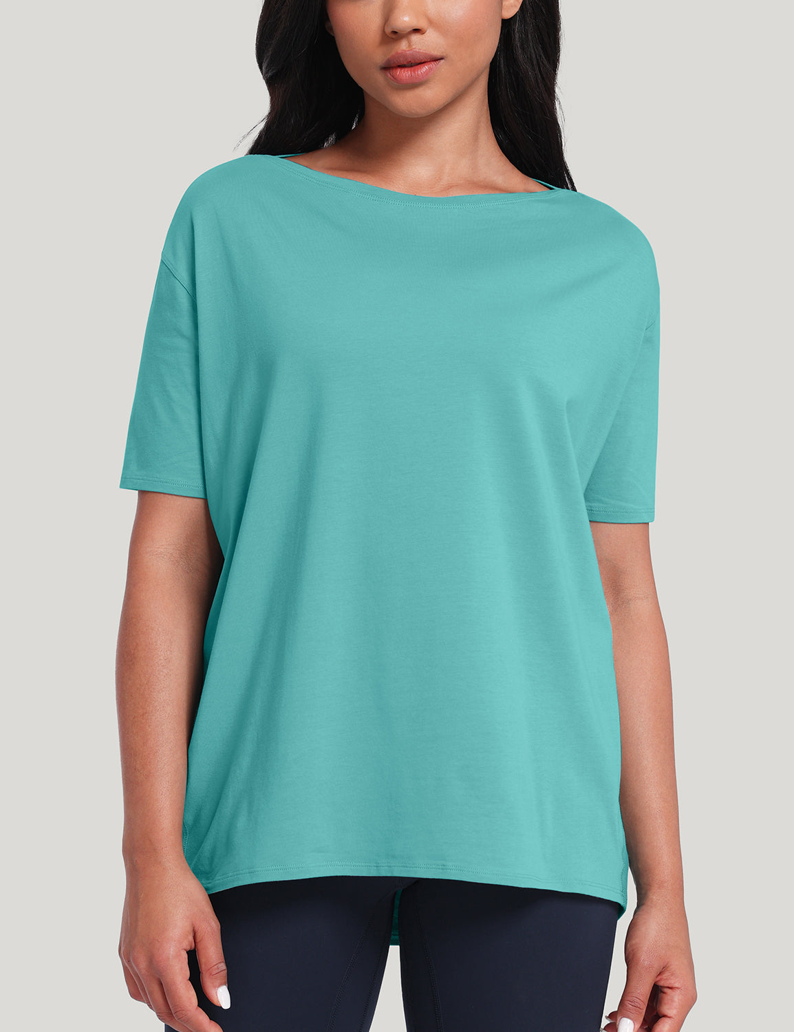 pima boat neck short sleeve shirts Tidal Teal