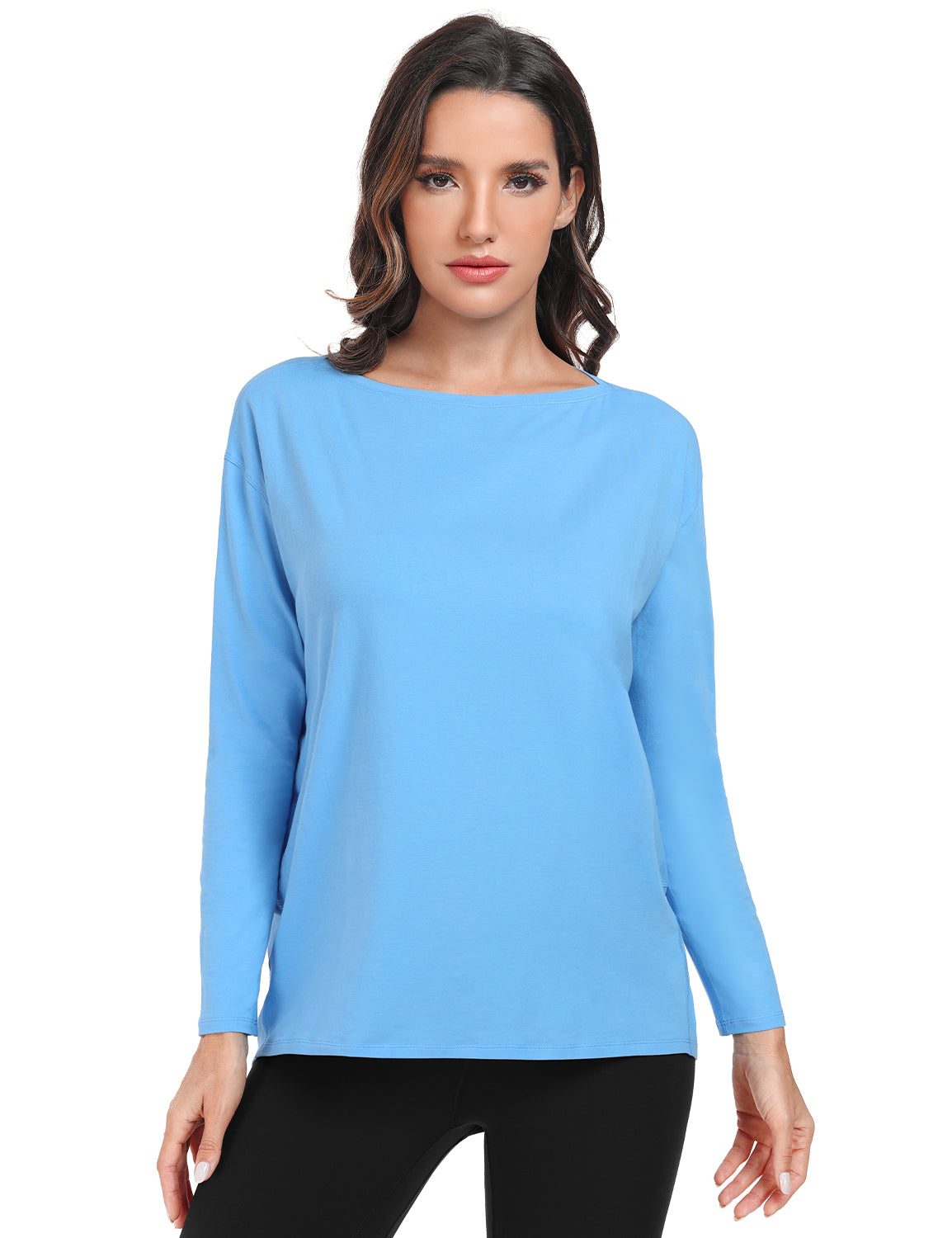 pima boat neck long sleeve shirts