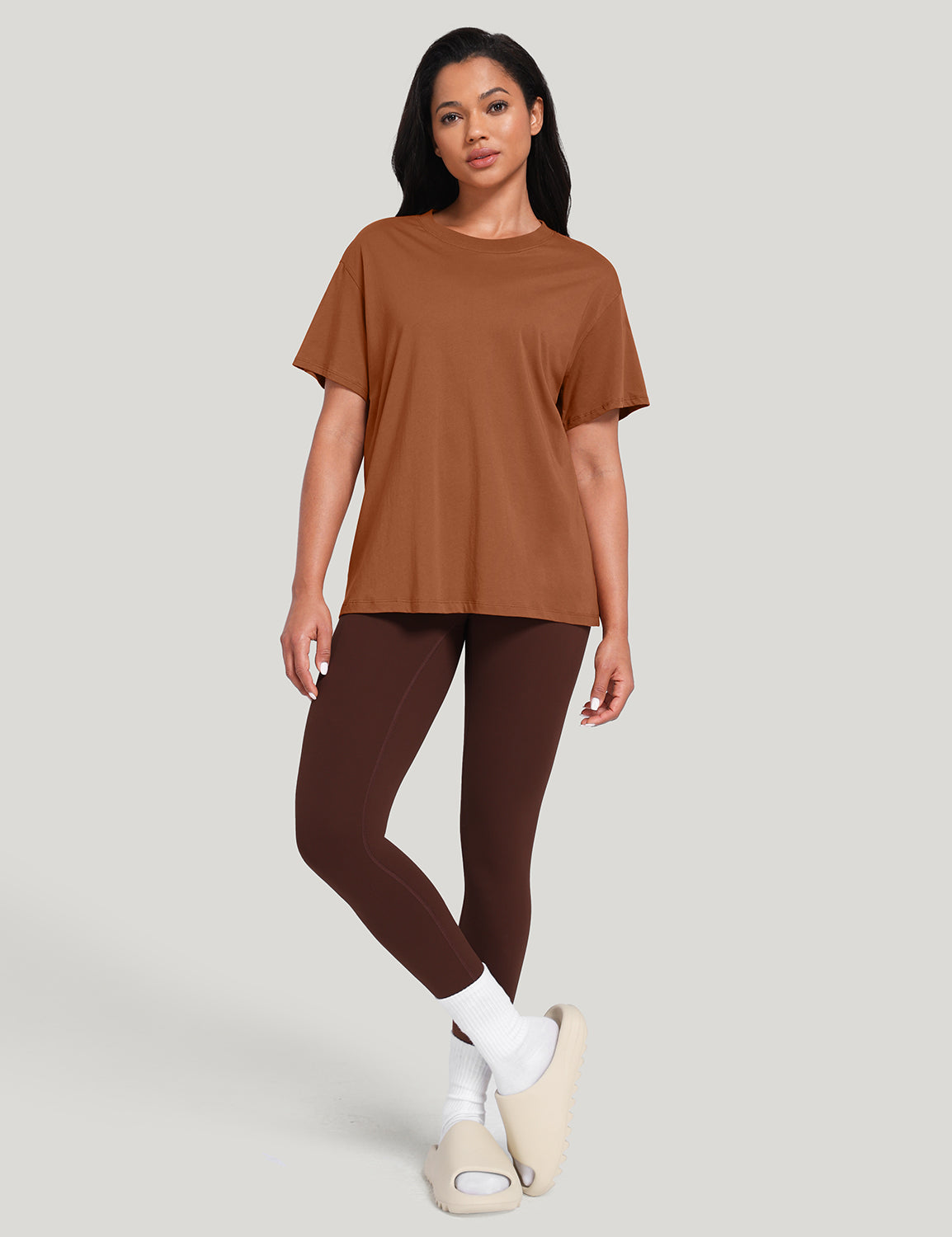 pima crew neck short sleeve shirts Caramel