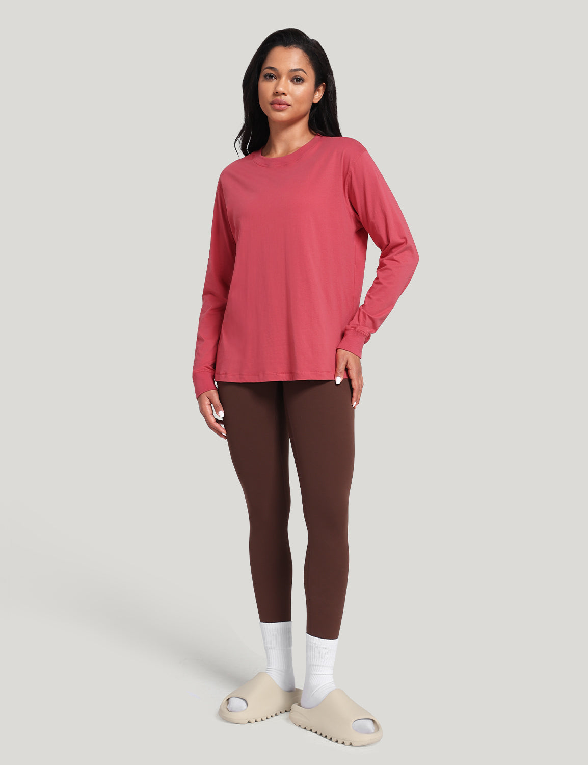 pima crew neck long sleeve shirts