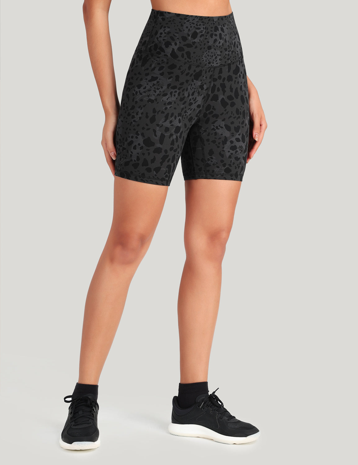 workout pro 6inch biker shorts Black Cheetah