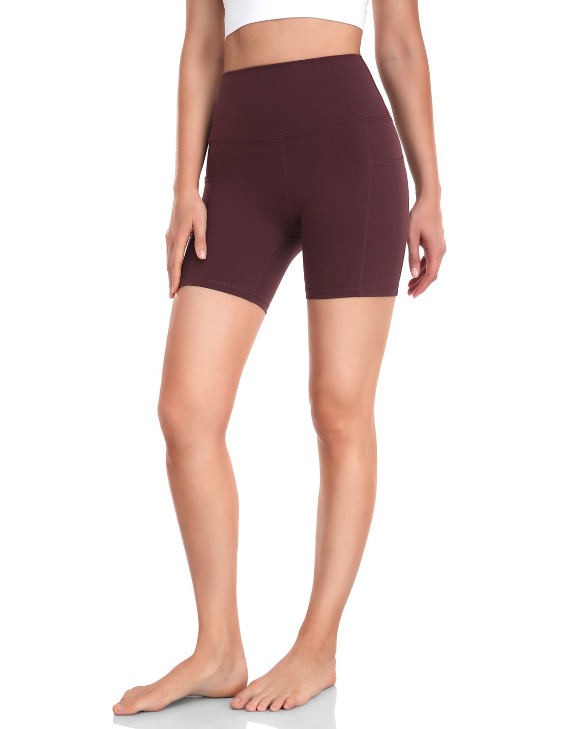 HeyNuts Workout Pro Biker Shorts with Side Pockets for Women, High Waisted Compression Yoga Shorts 6''