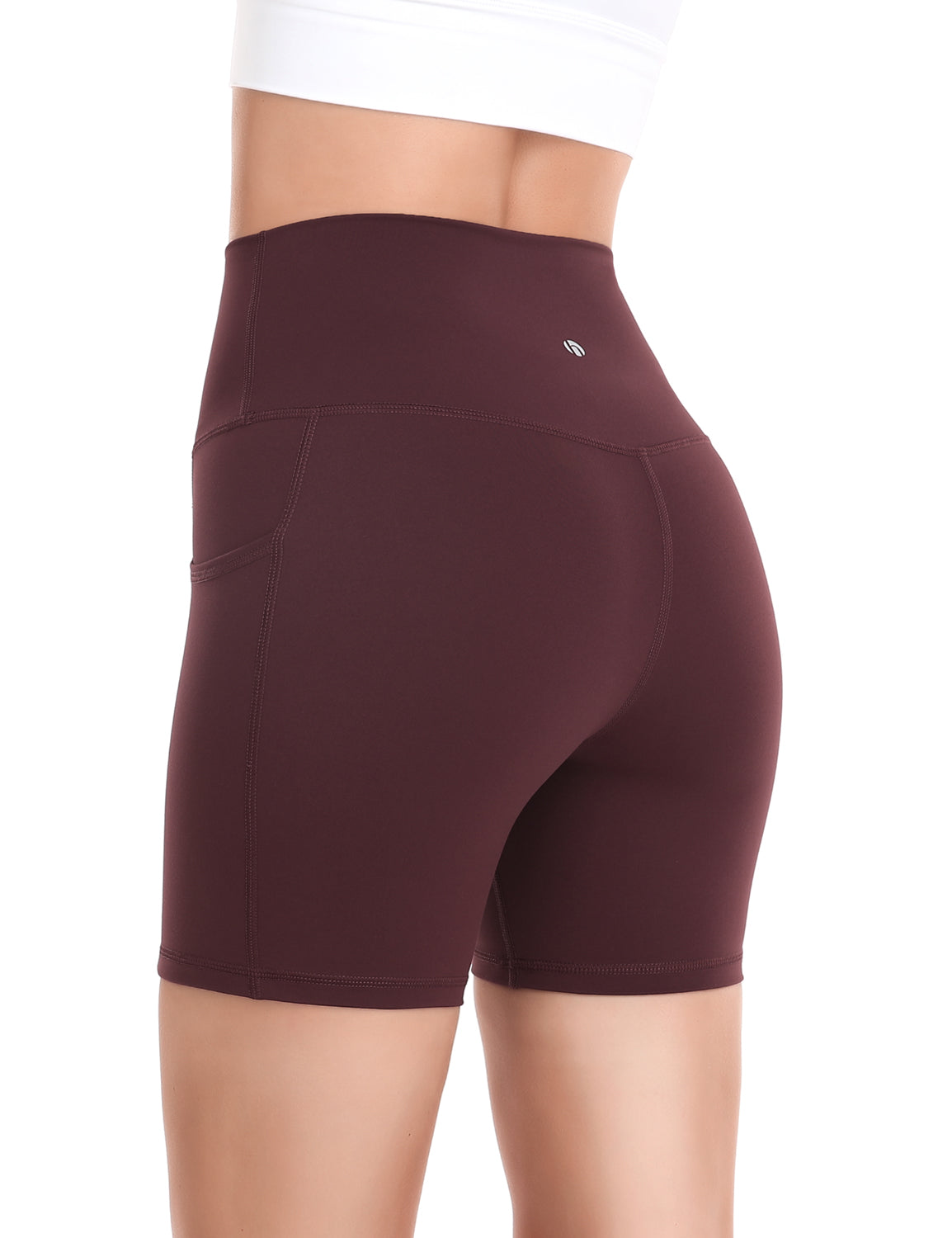 HeyNuts Workout Pro Biker Shorts with Side Pockets for Women, High Waisted Compression Yoga Shorts 6''