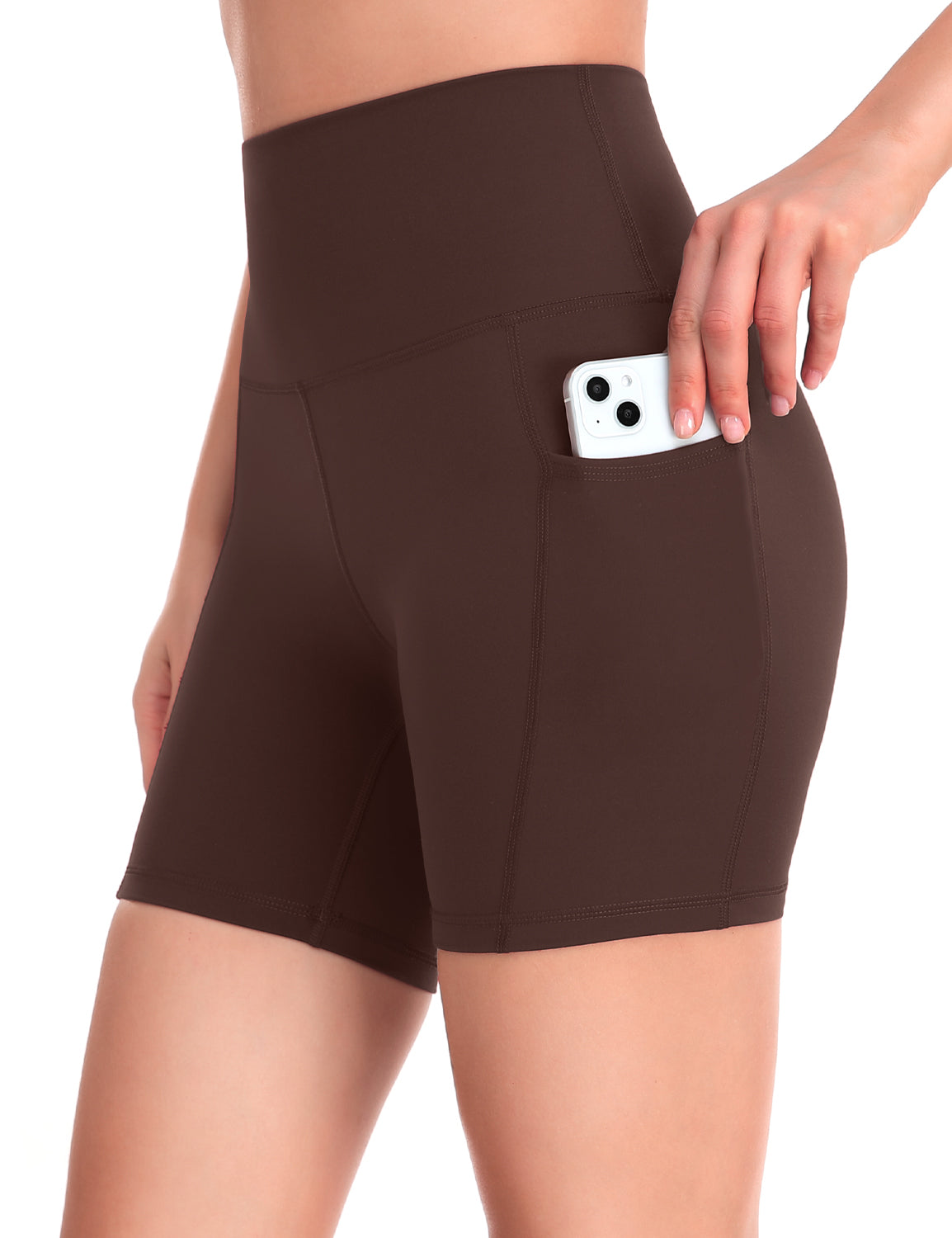 HeyNuts Workout Pro Biker Shorts with Side Pockets for Women, High Waisted Compression Yoga Shorts 6''
