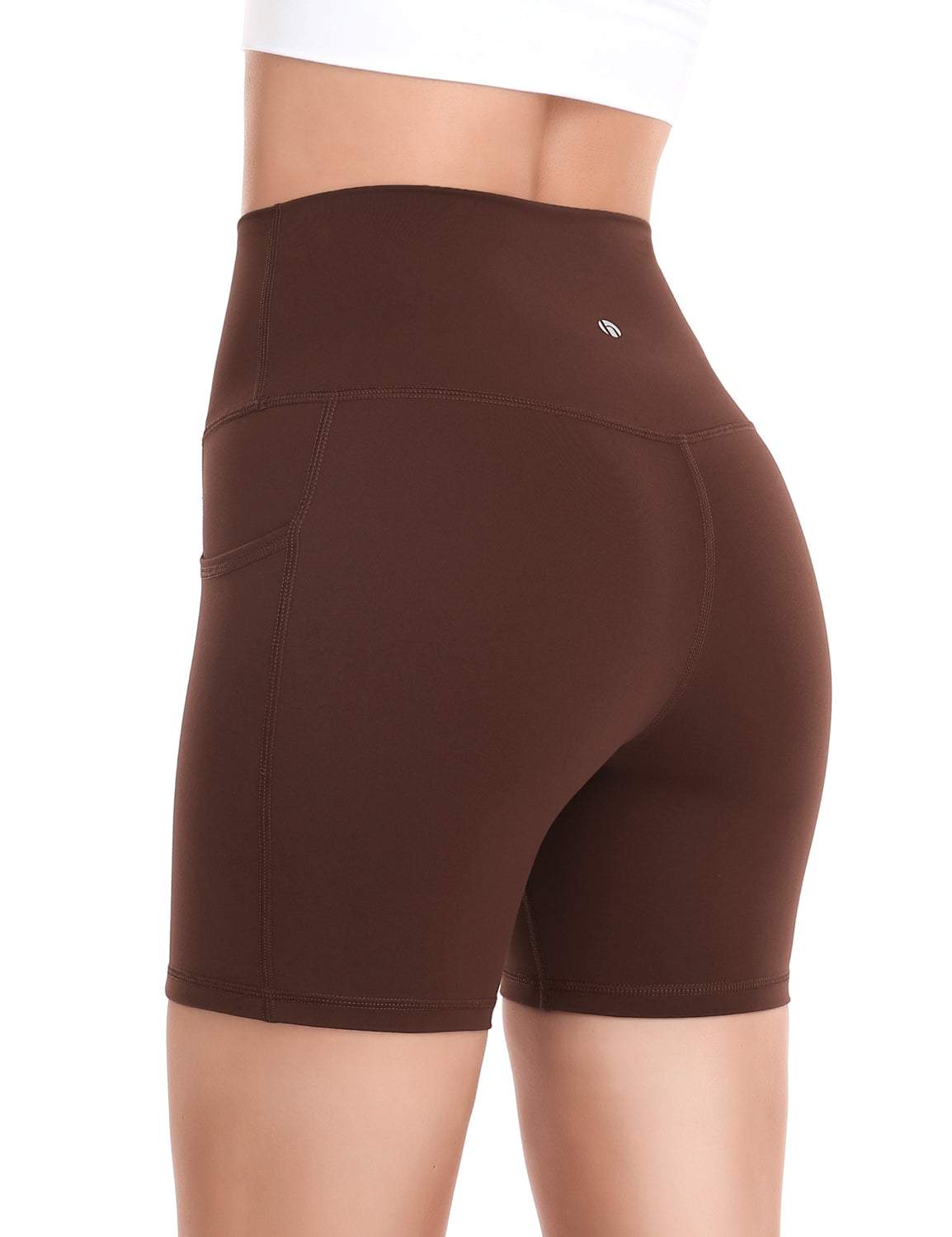 HeyNuts Workout Pro Biker Shorts with Side Pockets for Women, High Waisted Compression Yoga Shorts 6''