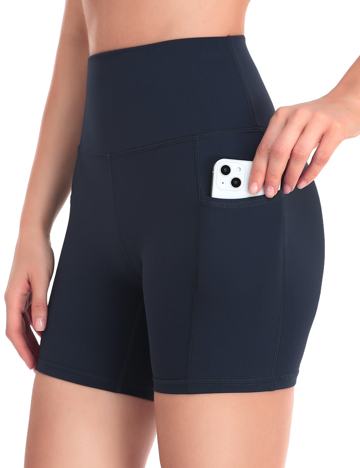 HeyNuts Workout Pro Biker Shorts with Side Pockets for Women, High Waisted Compression Yoga Shorts 6''
