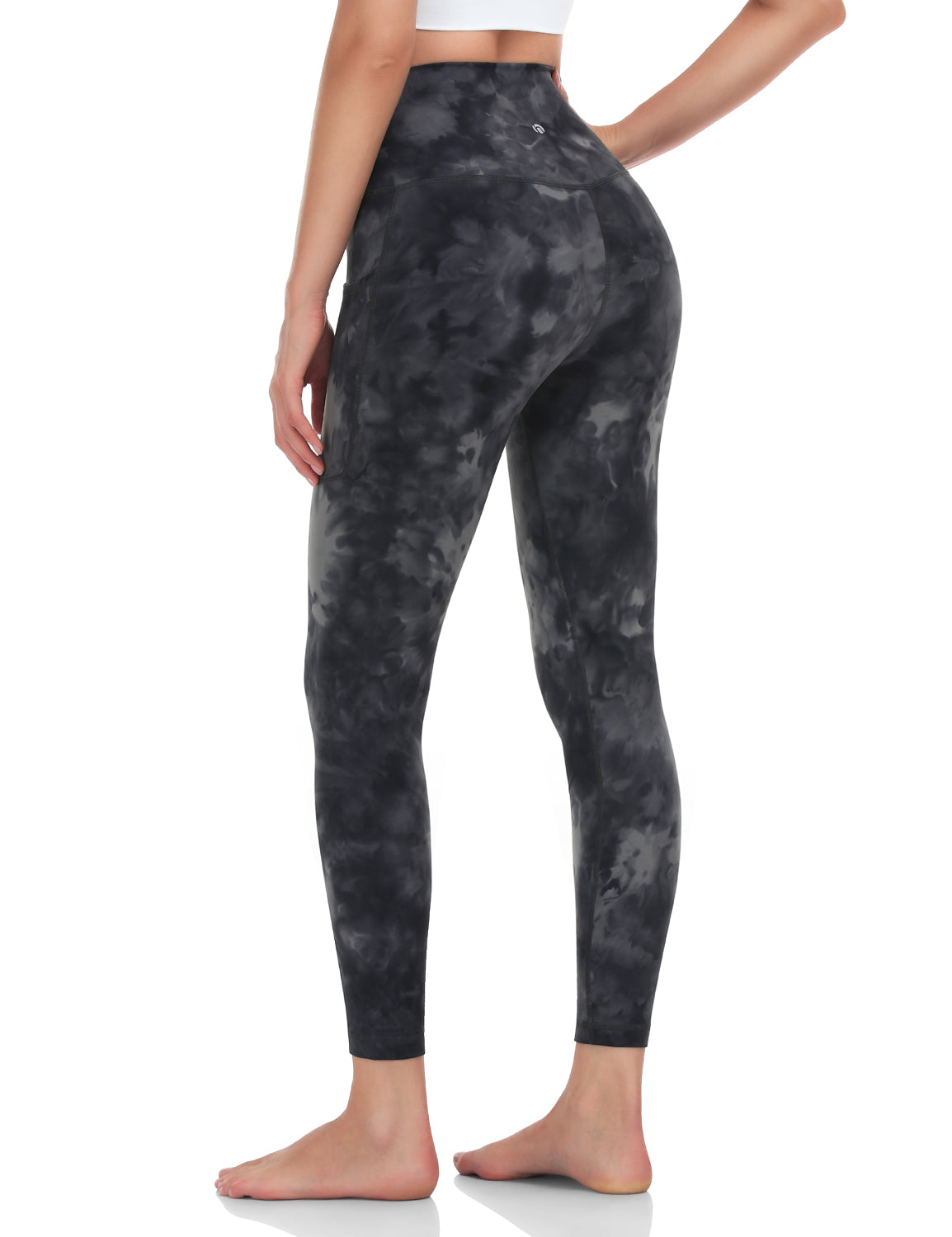 HeyNuts Yoga Pro 7/8 Leggings with Side Pockets for Women, High Waisted Tummy Control Compression Pants 25''