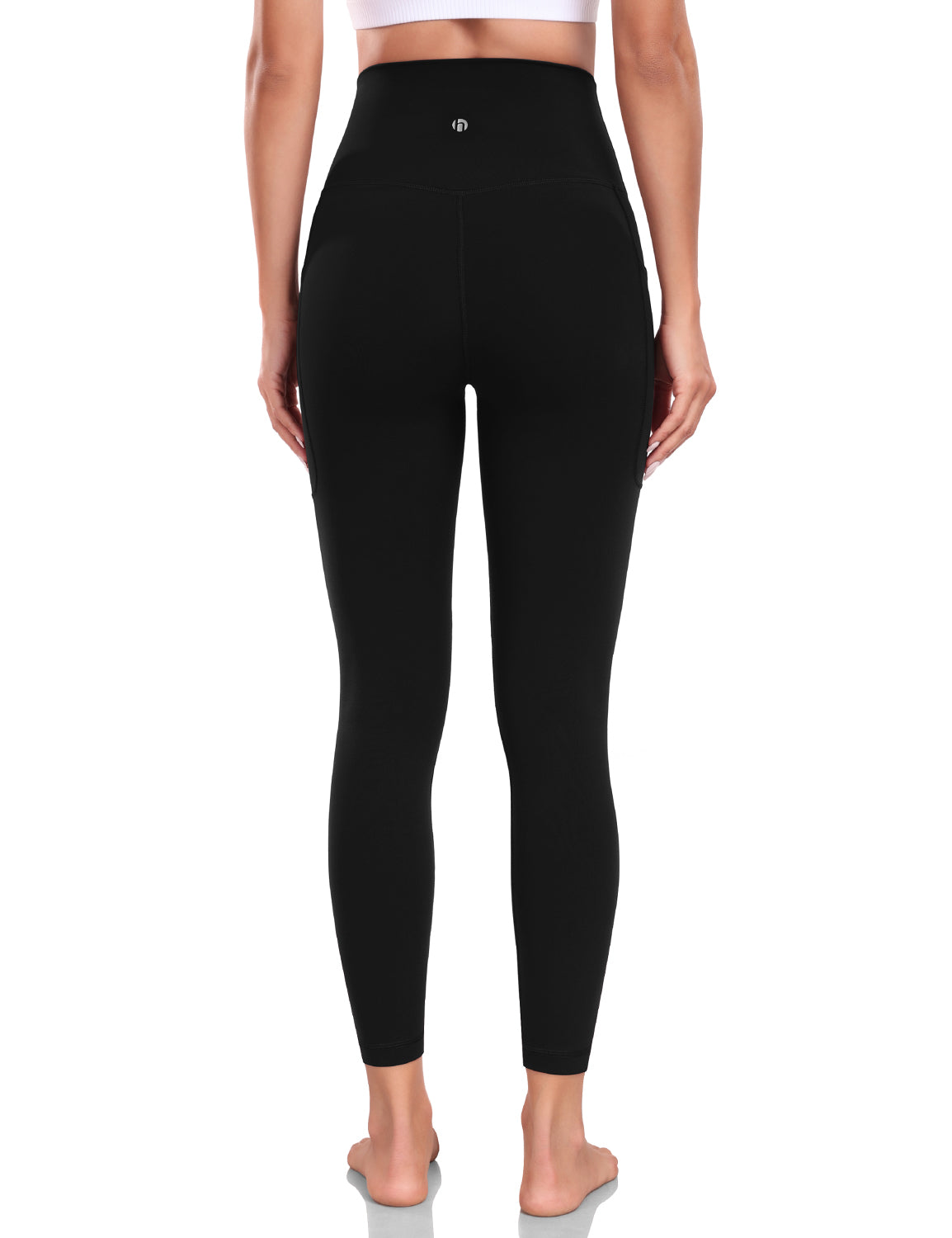 HeyNuts Yoga Pro 7/8 Leggings with Side Pockets for Women, High Waisted Tummy Control Compression Pants 25''