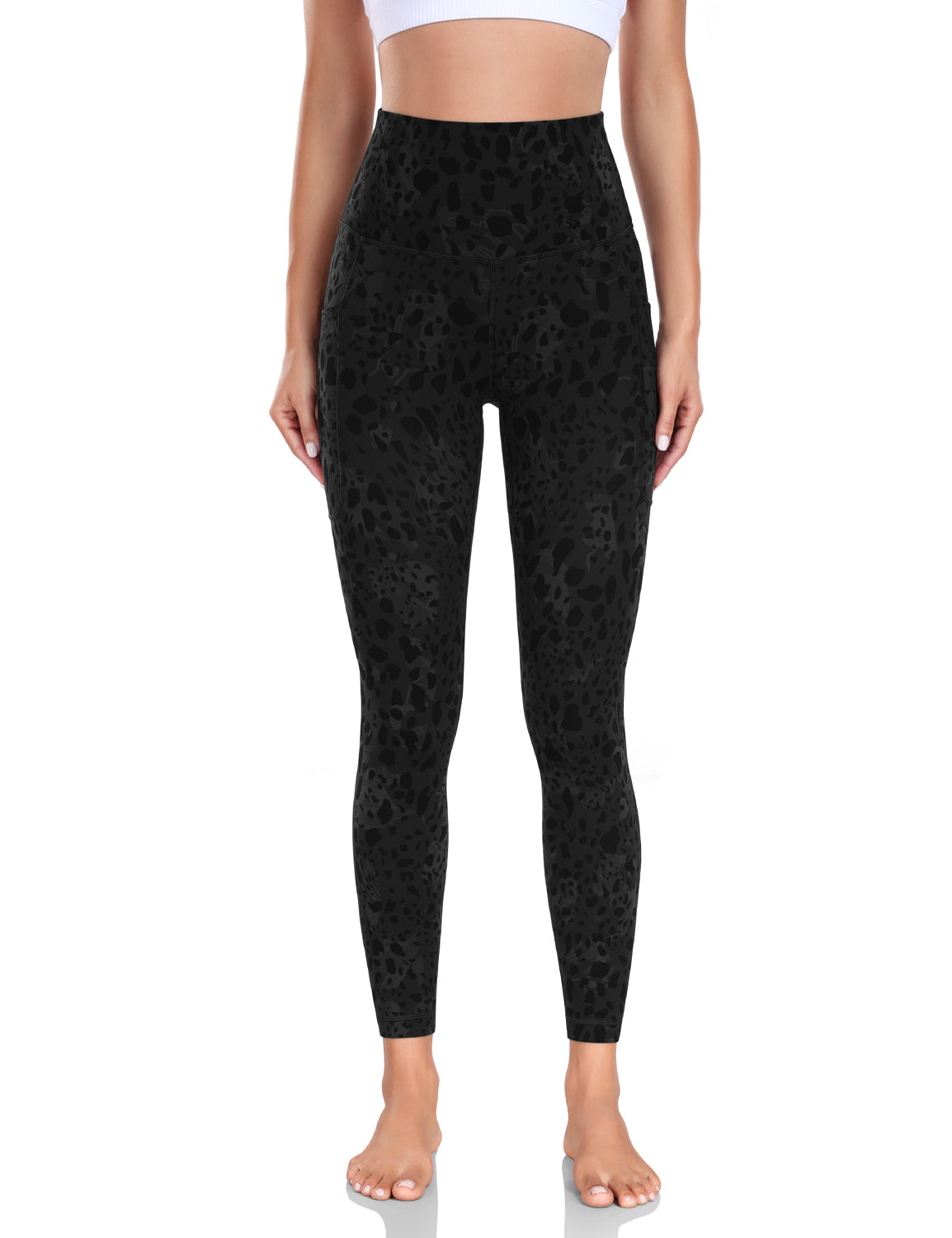 HeyNuts Yoga Pro 7/8 Leggings with Side Pockets for Women, High Waisted Tummy Control Compression Pants 25''