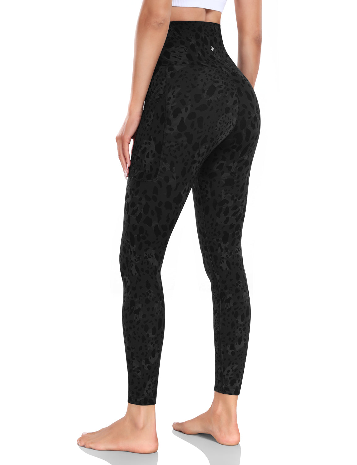 HeyNuts Yoga Pro 7/8 Leggings with Side Pockets for Women, High Waisted Tummy Control Compression Pants 25''