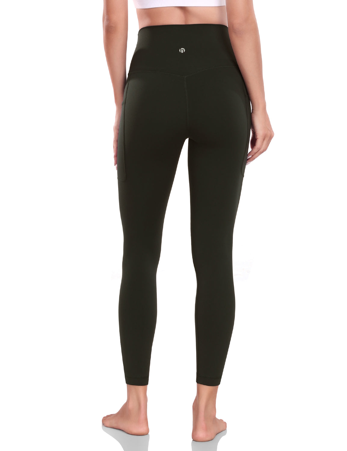HeyNuts Yoga Pro 7/8 Leggings with Side Pockets for Women, High Waisted Tummy Control Compression Pants 25''