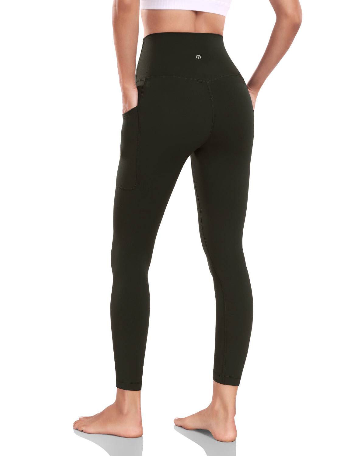 HeyNuts Yoga Pro 7/8 Leggings with Side Pockets for Women, High Waisted Tummy Control Compression Pants 25''