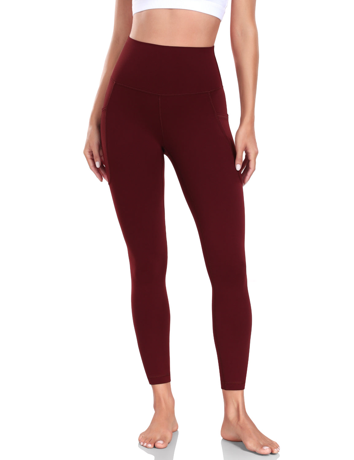HeyNuts Yoga Pro 7/8 Leggings with Side Pockets for Women, High Waisted Tummy Control Compression Pants 25''