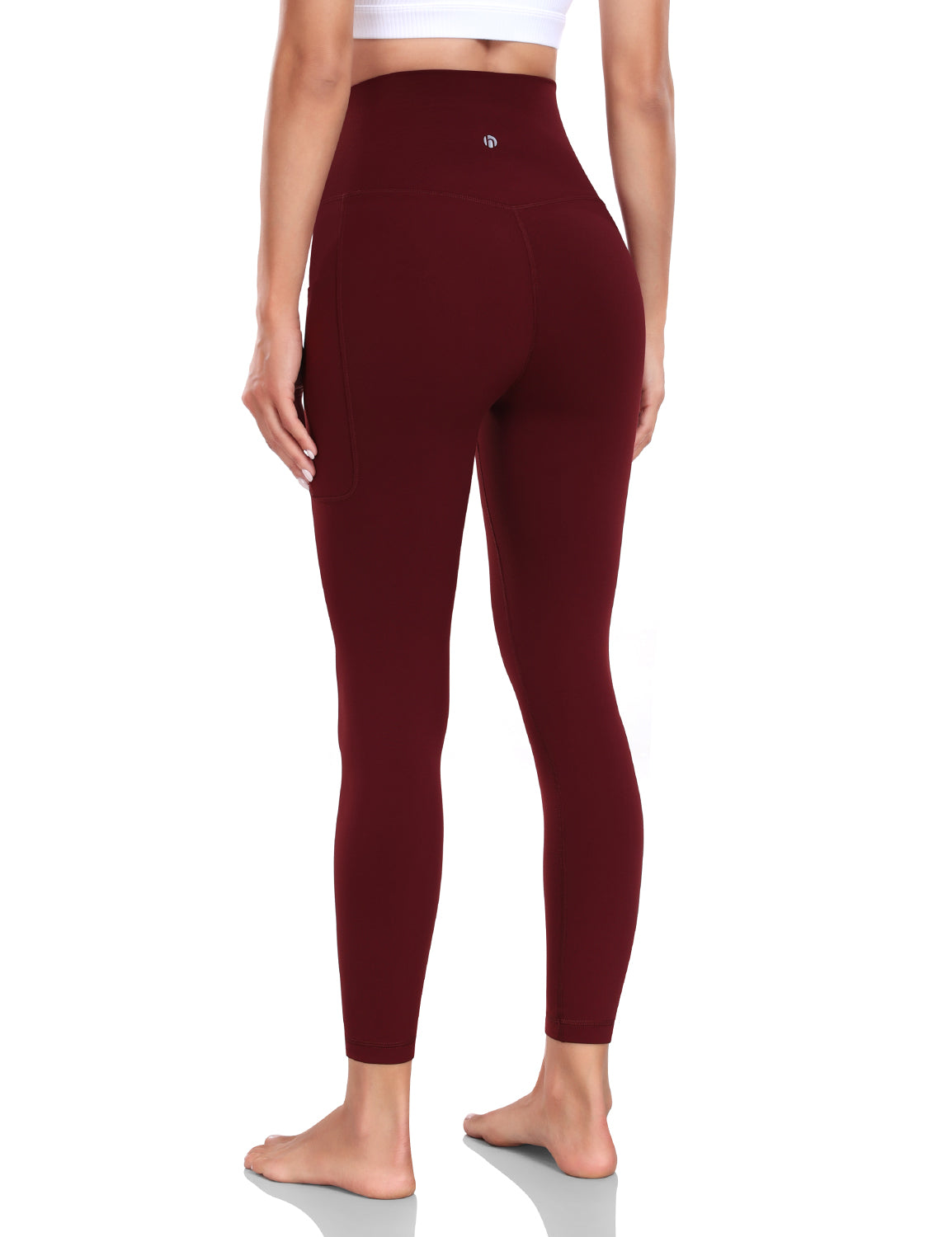 HeyNuts Yoga Pro 7/8 Leggings with Side Pockets for Women, High Waisted Tummy Control Compression Pants 25''