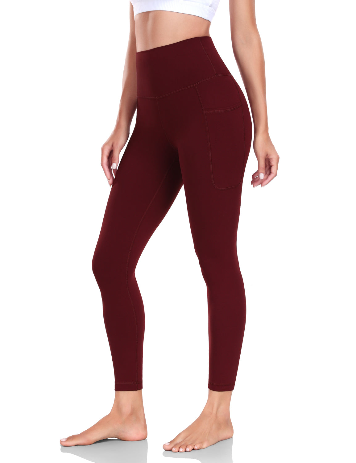 HeyNuts Yoga Pro 7/8 Leggings with Side Pockets for Women, High Waisted Tummy Control Compression Pants 25''