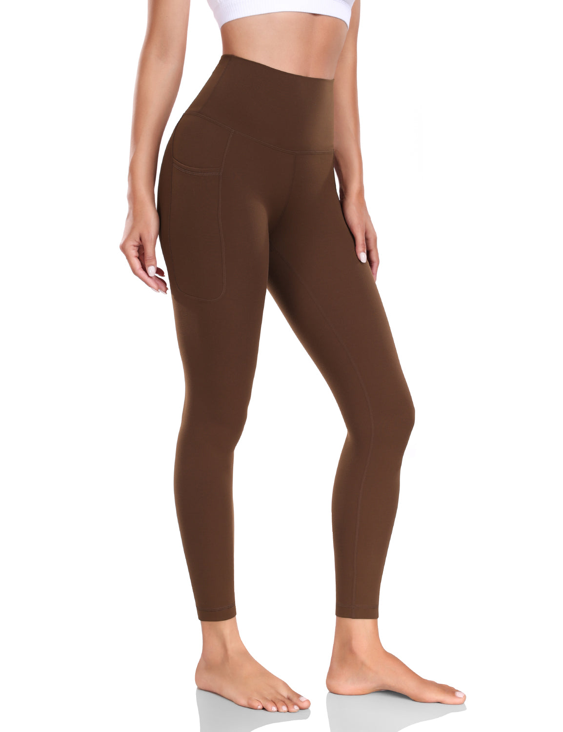 HeyNuts Yoga Pro 7/8 Leggings with Side Pockets for Women, High Waisted Tummy Control Compression Pants 25''