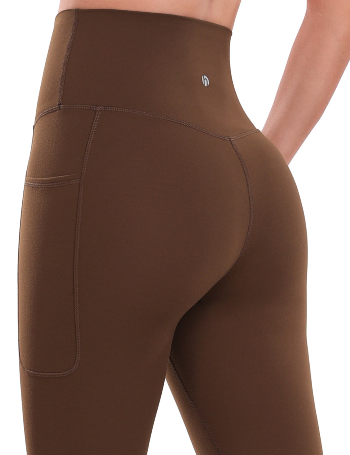 HeyNuts Yoga Pro 7/8 Leggings with Side Pockets for Women, High Waisted Tummy Control Compression Pants 25''