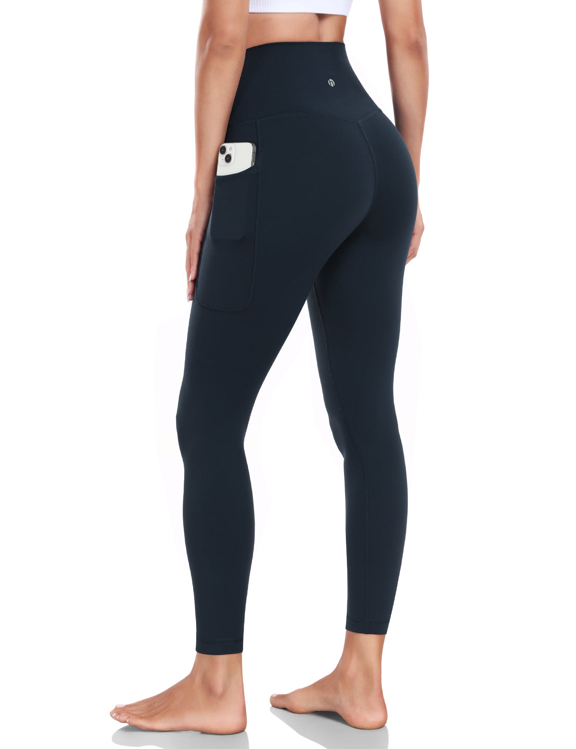 HeyNuts Yoga Pro 7/8 Leggings with Side Pockets for Women, High Waisted Tummy Control Compression Pants 25''