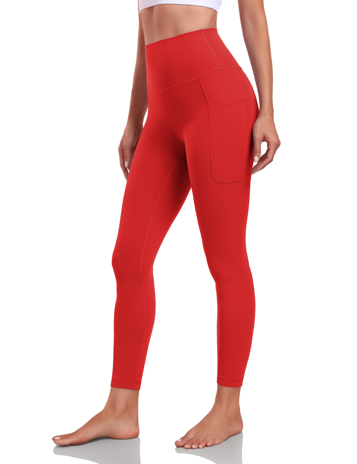 HeyNuts Yoga Pro 7/8 Leggings with Side Pockets for Women, High Waisted Tummy Control Compression Pants 25''
