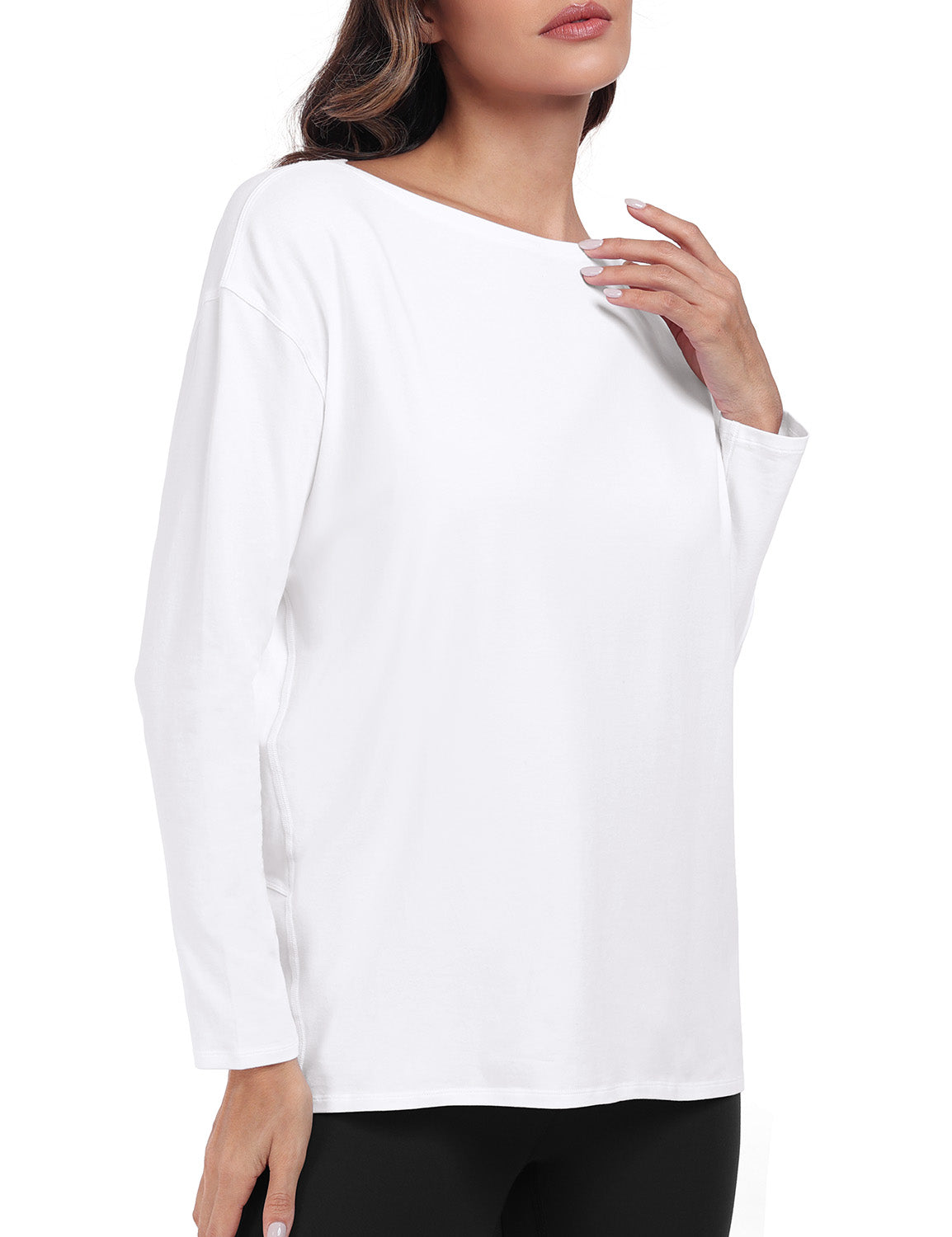 pima boat neck long sleeve shirts
