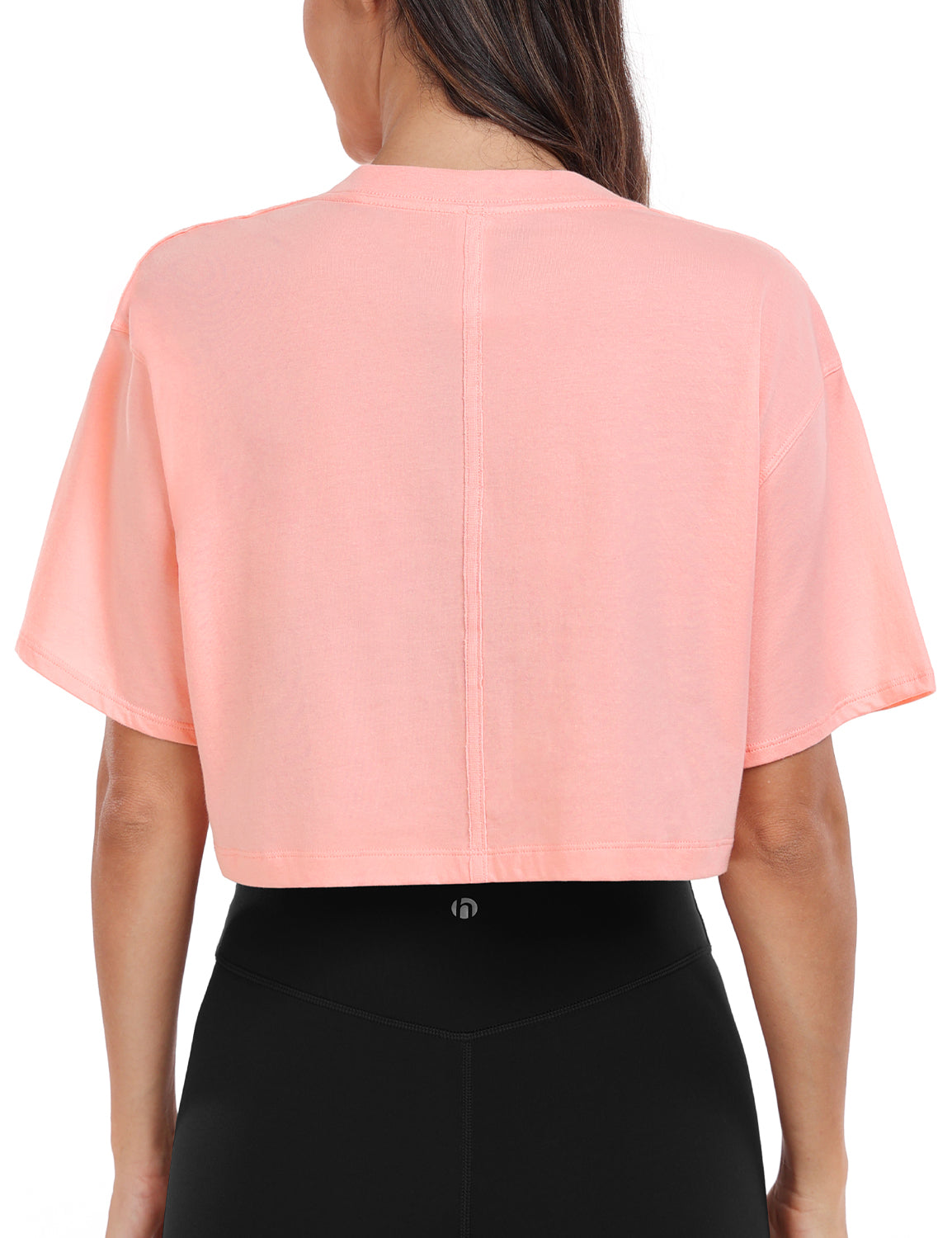 pima crew neck short sleeve crop tops Dewdrop Pink