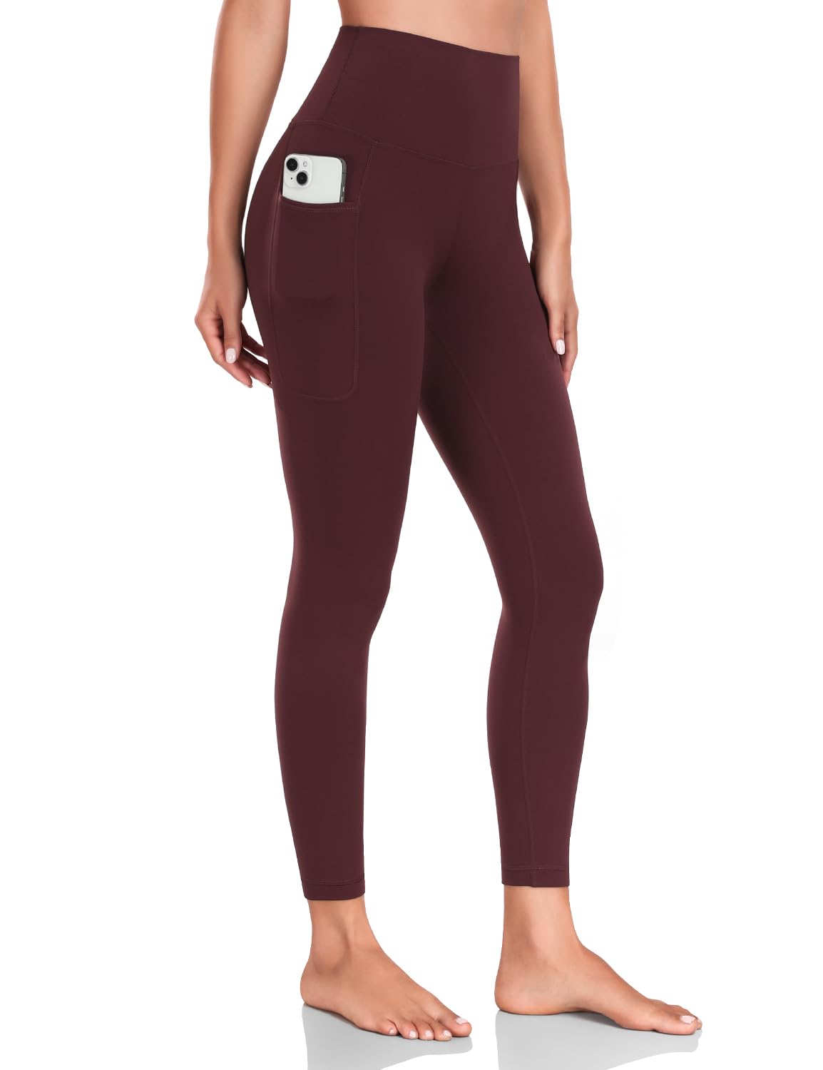 HeyNuts Yoga Pro 7/8 Leggings with Side Pockets for Women, High Waisted Tummy Control Compression Pants 25''